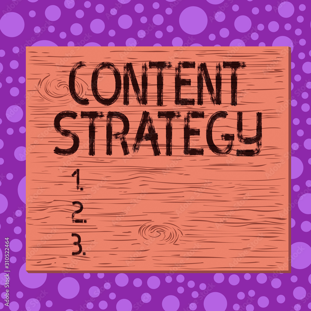 Poster writing note showing content strategy. business concept for the planning development and analysisage