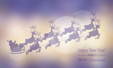 Santa Claus riding in a sledgeint