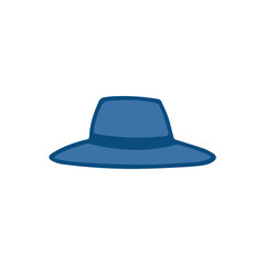 Hand drawn,doodle style fedora hat flat vector icon isolated on a white background.