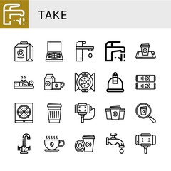 take icon set