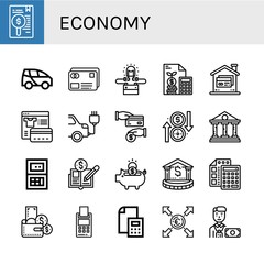 economy icon set