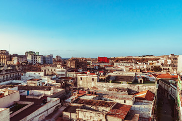 View from the roofs of the streets of Havana in Cuba
