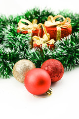 Christmas, holiday, celebrations, decoration and christmas gifts