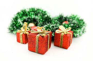 Naklejka na ściany i meble Christmas, holiday, celebrations, decoration and christmas gifts