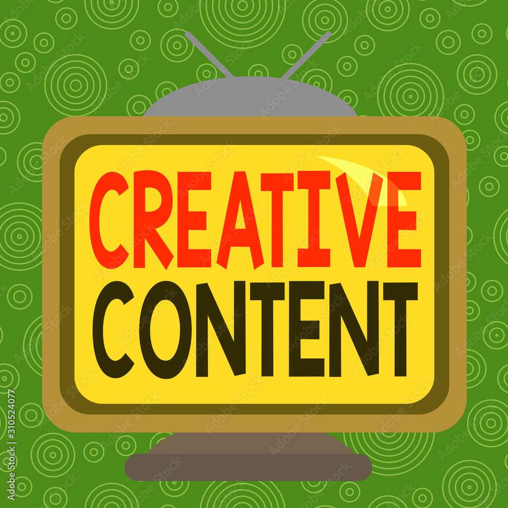 Poster conceptual hand writing showing creative content. concept meaning providing showing with the type of