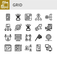 Set of grid icons