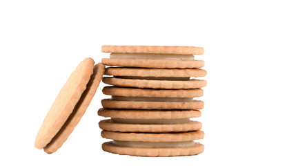 .cookies with white filling on a white background