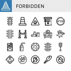 forbidden icon set