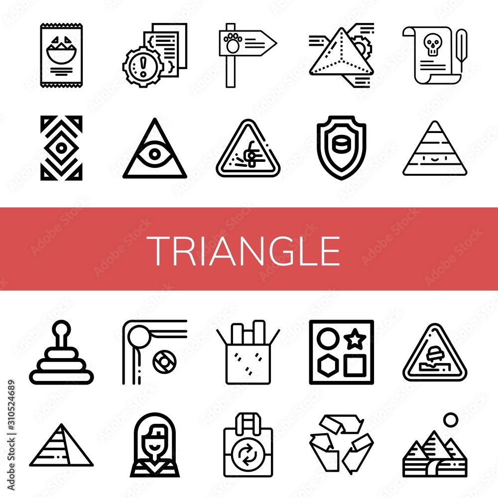 Poster triangle simple icons set
