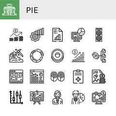 pie simple icons set