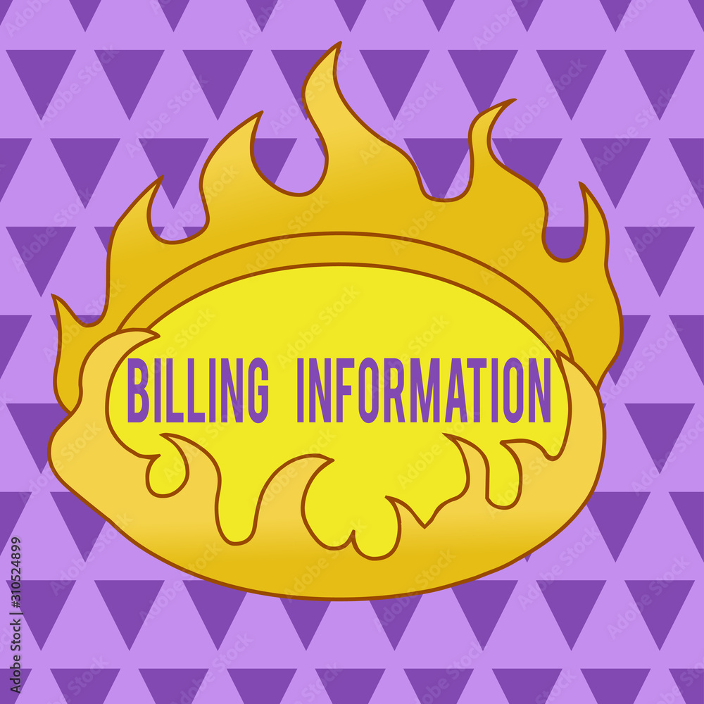 Poster text sign showing billing information. business photo text address connected to a specific form of p