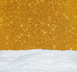 TAPIS DE NEIGE AVEC FOND DORÉ