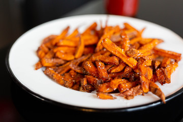 Sweet Potato Fries on White Plate