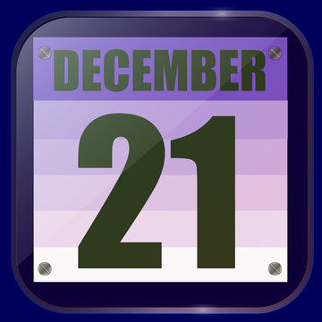 December 21 icon. For planning important day. Banner for holidays and special days. 21st of December icon. Illustration.