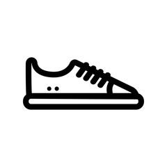 Sneakers icon vector. A thin line sign. Isolated contour symbol illustration