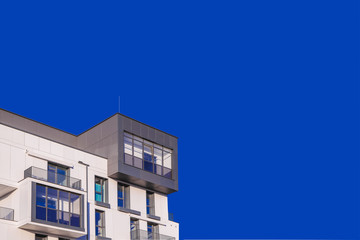 Modern residential buildings, Facade of new low-energy houses