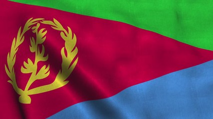 Eritrea flag waving in the wind. National flag State of Eritrea