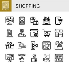 shopping icon set