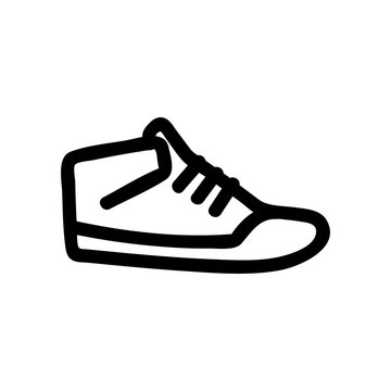 Sneakers icon vector. A thin line sign. Isolated contour symbol illustration
