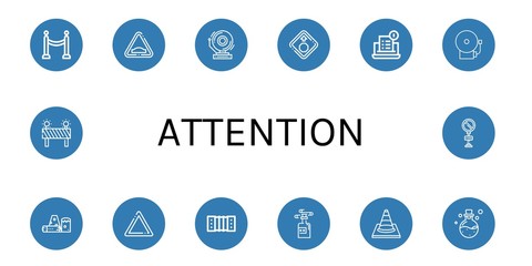 Set of attention icons