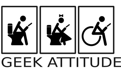 Toilet icons nerd geek for man woman and disabled person