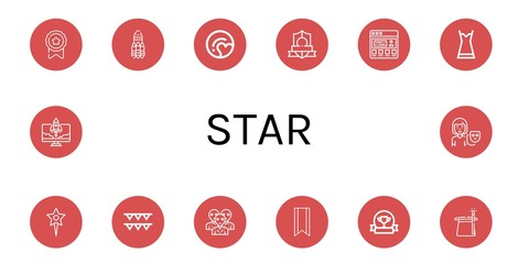 star simple icons set