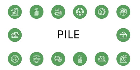 Set of pile icons