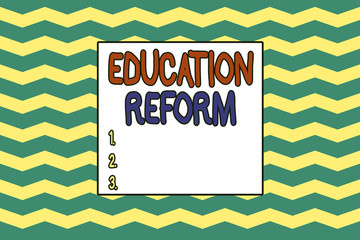 Naklejka premium Handwriting text writing Education Reform. Conceptual photo planned changes in the way a school system functions Seamless wavy lines pattern. Abstract texture zigzag waving. Geometric