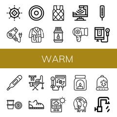 warm simple icons set