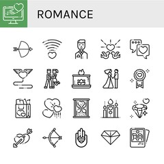 Set of romance icons