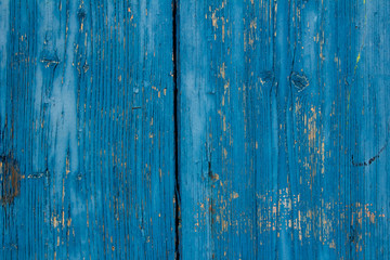 Blue painted wooden wall