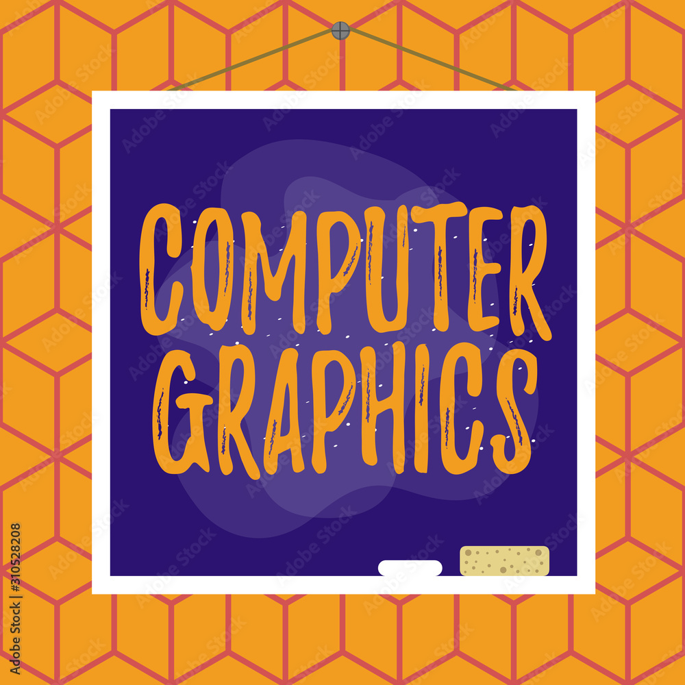 Poster conceptual hand writing showing computer graphics. concept meaning visual representations of data di