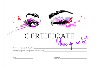 Certificate for makeup artist