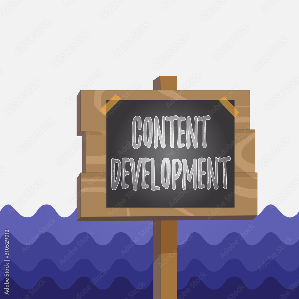 Poster conceptual hand writing showing content development. concept meaning authoring and originating conte