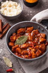 Curry chicken tikka masala with rice