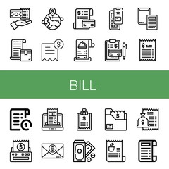 bill simple icons set