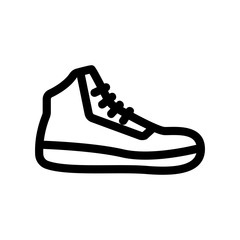 Sneakers icon vector. A thin line sign. Isolated contour symbol illustration