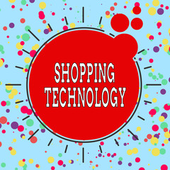 Handwriting text Shopping Technology. Conceptual photo advancing innovations in trading and process automation Asymmetrical uneven shaped format pattern object outline multicolour design