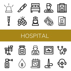 hospital simple icons set