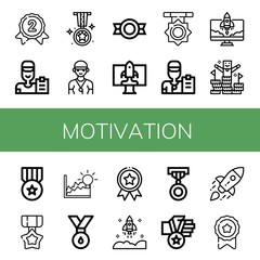 motivation simple icons set