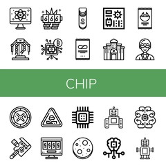 Set of chip icons