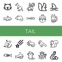 tail simple icons set