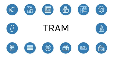 Set of tram icons