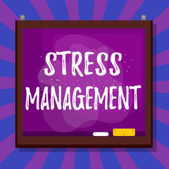 Word writing text Stress Management. Business photo showcasing learning ways of behaving and thinking that reduce stress Asymmetrical uneven shaped format pattern object outline multicolour design