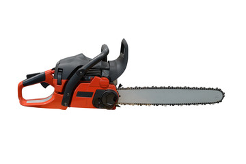 hand chainsaw isolated on white background
