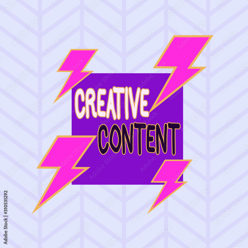 Poster conceptual hand writing showing creative content. concept meaning providing showing with the type of
