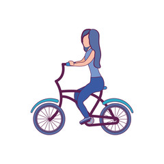 Naklejka na ściany i meble Woman riding bike vector design