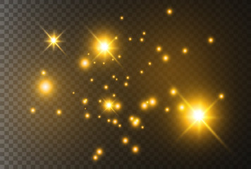 Fototapeta na wymiar Yellow sparks, stars 