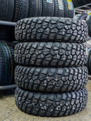 Obraz premium new offroad mud and terrain tire set