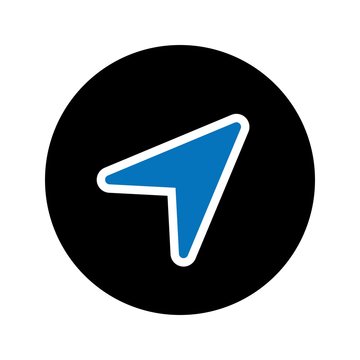 Glyph Navigation icon isolated on background